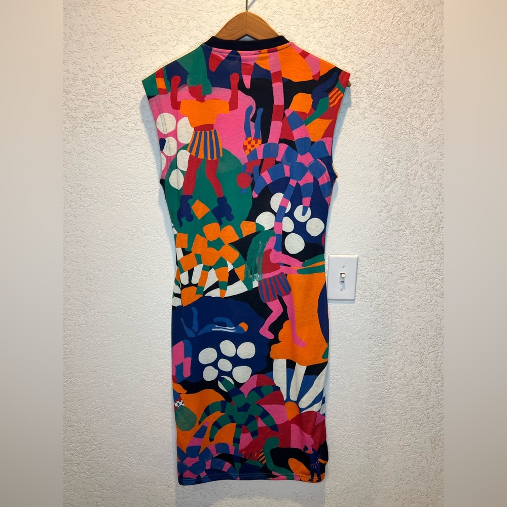 NWT Farm Rio X Adidas Performance Multi Color Floral Print Midi Dress Size XS - Picture 6 of 12